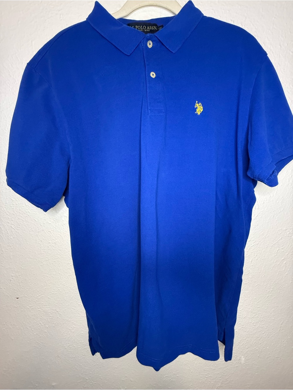 U.S. Polo Assn. Bright Blue Polo with Yellow Pony Logo